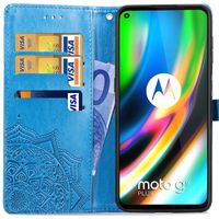 Mandala Bookcase Motorola Moto G9 Plus - Turquoise