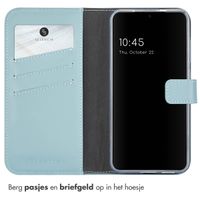 Selencia Echt Leren Bookcase Samsung Galaxy S25 - Air Blue
