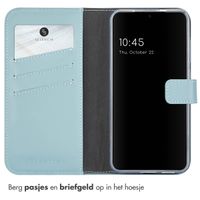 Selencia Echt Lederen Bookcase Samsung Galaxy S25 - Air Blue