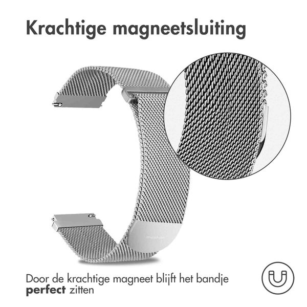 imoshion Milanees magnetisch bandje  - Universeel 20 mm aansluiting - Maat S - Zilver