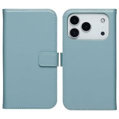 Selencia Echt Leren Bookcase Apple iPhone 17 Pro - Air Blue