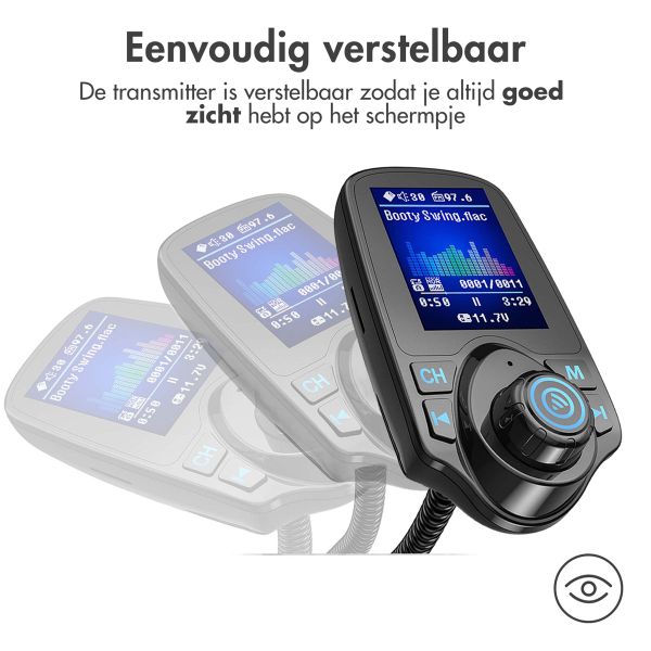 imoshion FM Transmitter met scherm, USB-C poort & Quick Charge - Zwart