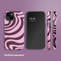 Selencia Vivid Backcover Apple iPhone 14 - Wavy Swirl Pink Plum