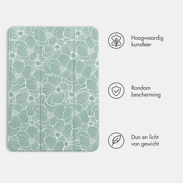 imoshion Design Trifold Bookcase Apple iPad Air 11 inch (2026) M4 / (2025) M3 / (2024) M2 / Air 5 (2022) / Air 4 (2020) - Botanica