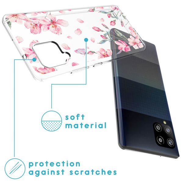 imoshion Design hoesje Samsung Galaxy A42 - Bloem - Roze