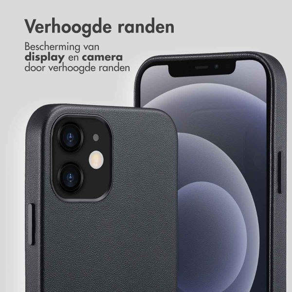 Accezz MagSafe Leather Backcover Apple iPhone 12 (Pro) - Onyx Black