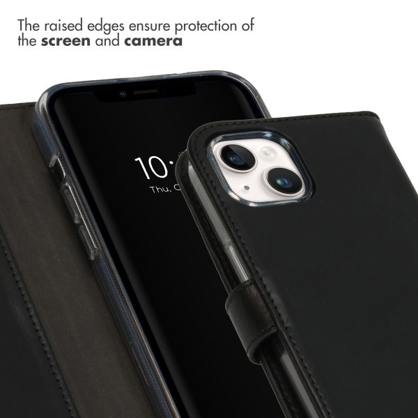 Selencia Genuine Leather Book Case Apple iPhone 15 Plus - Black