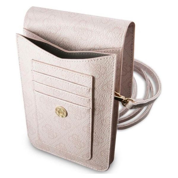 Guess Crossbody Telefoontasje - Smartphone schoudertasje met riem 4G Logo - Rose