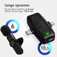 imoshion Mini microfoon voor telefoon - Dasspeld microfoon - Draadloos - AUX / 3,5 mm / Lightning / USB-C