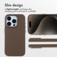 Accezz Leather Back Cover with MagSafe Apple iPhone 15 Pro - Coffee Brown