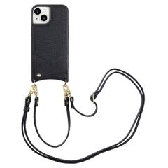 Selencia Nova Phone Case with Cord and Card Holder Apple iPhone 15 - Black