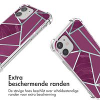 imoshion Design hoesje met koord iPhone 12 Mini - Bordeaux Graphic