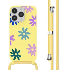 imoshion Siliconen design hoesje met koord iPhone 14 Pro - Yellow Flower Distance