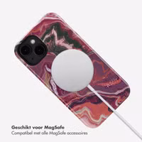 Selencia Vivid Backcover met MagSafe Apple iPhone 14 - Marble Purple