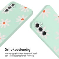 imoshion Siliconen design hoesje met koord Samsung Galaxy A54 (5G) - Green Flower Distance