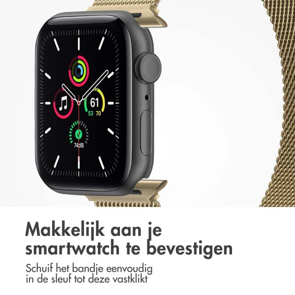 imoshion Milanees magnetisch bandje Apple Watch Series 1 t/m 9 / SE (38/40/41 mm) | Series 10 (42 mm) - Maat S - Champagne