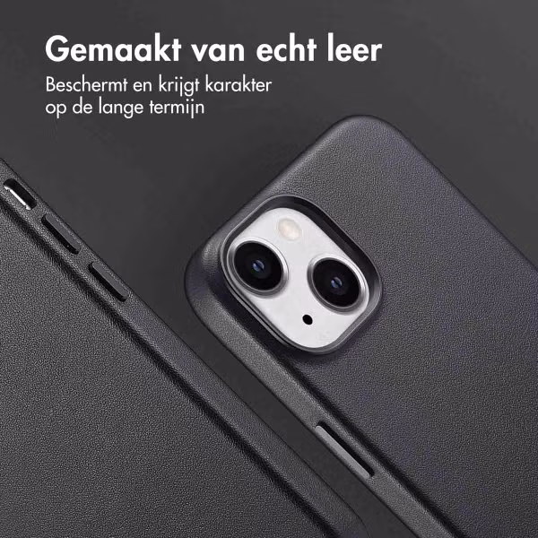 Accezz MagSafe Leather Backcover Apple iPhone 14 - Onyx Black
