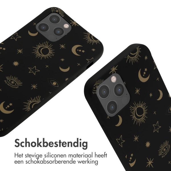 imoshion Siliconen design hoesje met koord Apple iPhone 12 (Pro) - Sky Black