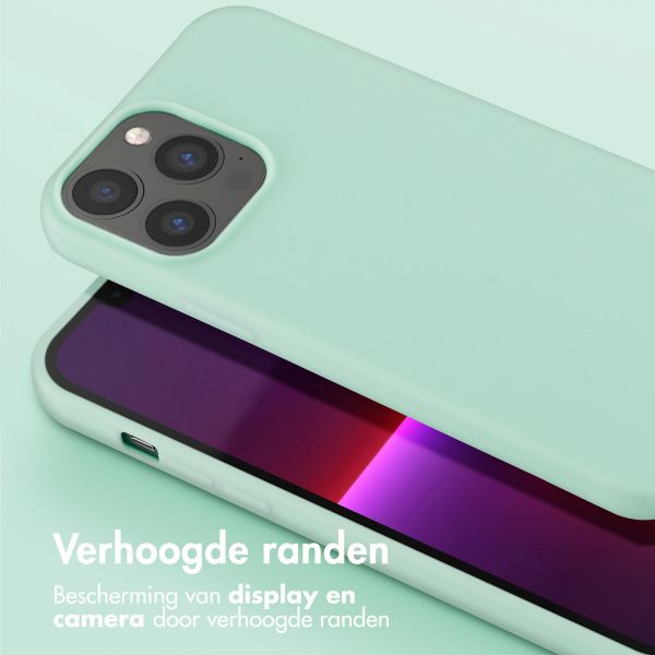 Selencia Siliconen hoesje met afneembaar koord Apple iPhone 13 Pro Max - Turquoise