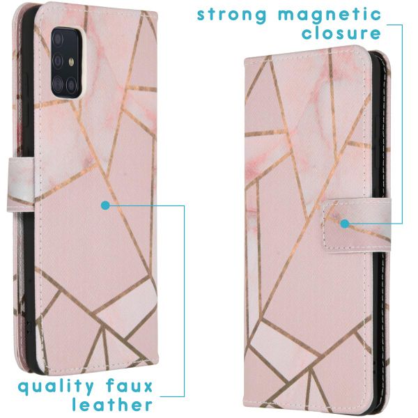 imoshion Design Softcase Bookcase Samsung Galaxy A51 - Pink Graphic