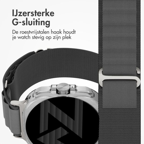 Accezz Nylon Alpine bandje Samsung Galaxy Watch Ultra 2 (2026) / Ultra (2024/2025) - Dark Grey