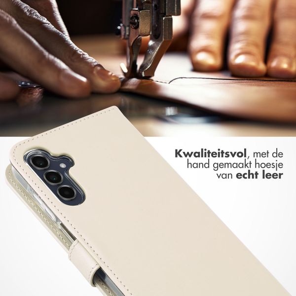 Selencia Echt Leren Bookcase Samsung Galaxy A15 (5G) - Greige