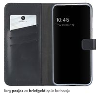 Selencia Echt Leren Bookcase Samsung Galaxy A16 - Zwart