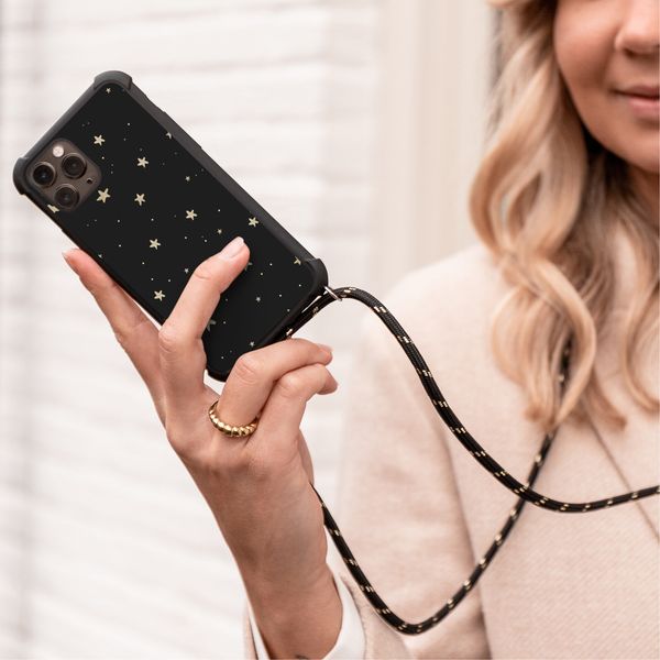 imoshion Design hoesje met koord Samsung Galaxy S10 Plus - Sterren - Zwart / Goud