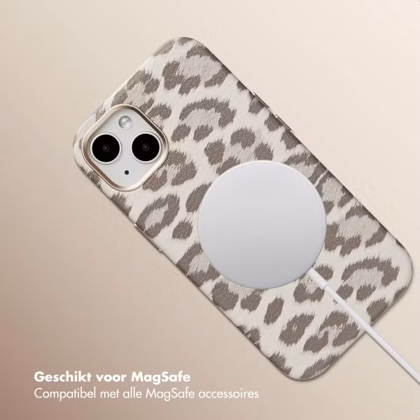 Selencia Sabi Backcover Panterprint met MagSafe Apple iPhone 13 - Soft Ivory