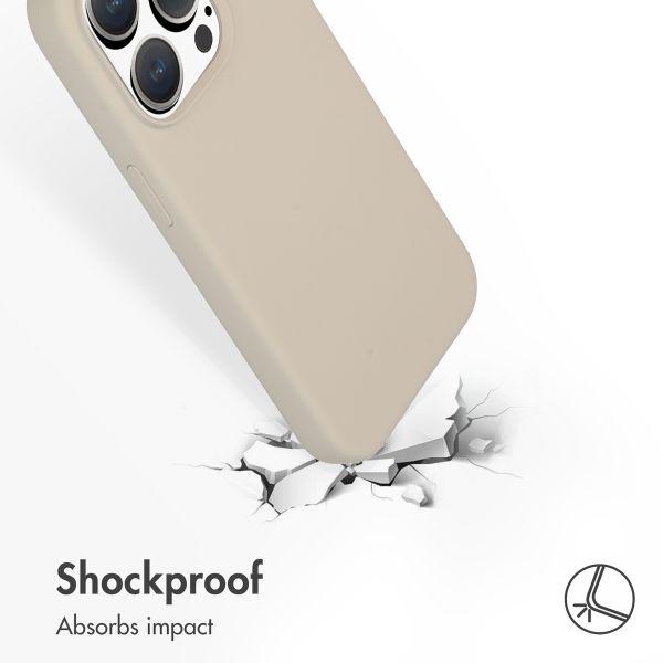 Accezz Liquid Silicone Back Cover Apple iPhone 15 Pro - Stone