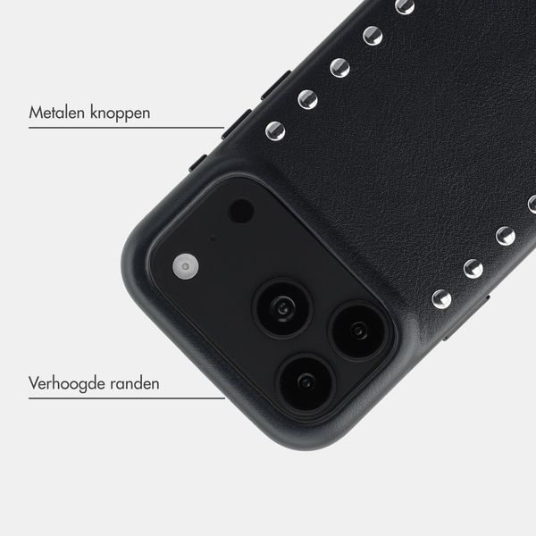 Selencia Studs Backcover met MagSafe Apple iPhone 18 Pro Max / 17 Pro Max - Velvet Black