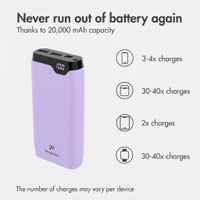 imoshion Power bank 20,000 mAh - 22.5W Fast charger - USB-C / USB-A - Lilac