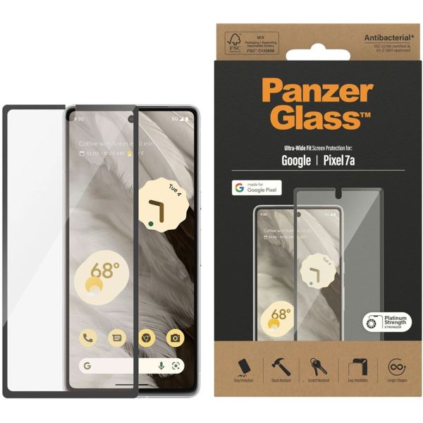 PanzerGlass Ultra-Wide Fit Anti-Bacterial Screenprotector Google Pixel 7a