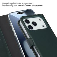Selencia Echt Leren Bookcase Apple iPhone 17 Pro - Groen