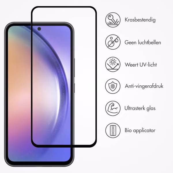 Accezz Triple Strong Full Cover Glas Screenprotector met applicator Samsung Galaxy A54 / S23 FE - Transparant 