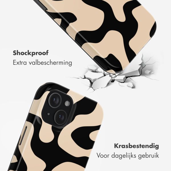 Selencia Vivid Backcover met MagSafe Apple iPhone 15 - Art Wave Black