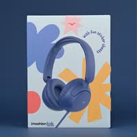 imoshion Kinderkoptelefoon met Draad - AUX kabel - Decibelbegrenzer - Denim Blue