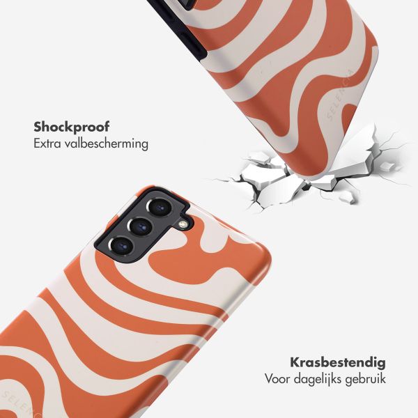 Selencia Vivid Tough Backcover Samsung Galaxy S21 FE - Dream Swirl Orange