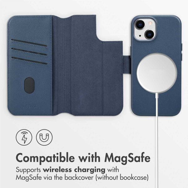 Accezz 2-in-1 Leather Bookcase with MagSafe Apple iPhone 15 - Nightfall Blue
