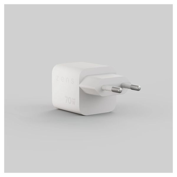 Zens Compact Oplader USB-C 70W - Power Adapter - Wit