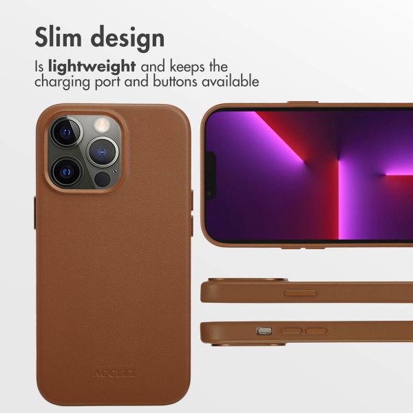 Accezz Leather Back Cover with MagSafe Apple iPhone 13 Pro - Sienna Brown