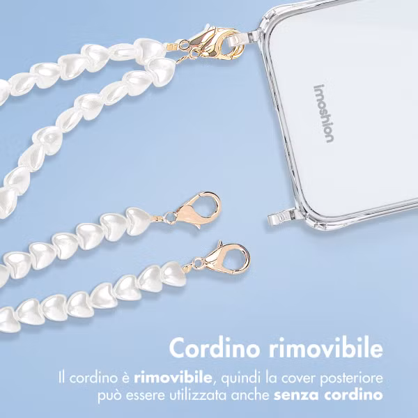 imoshion Backcover met koord + armband Apple iPhone X / Xs - Parels Hartjes