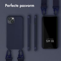Selencia Siliconen hoesje met afneembaar koord Apple iPhone 13 - Donkerblauw