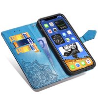 Mandala Bookcase iPhone 12 (Pro) - Turquoise