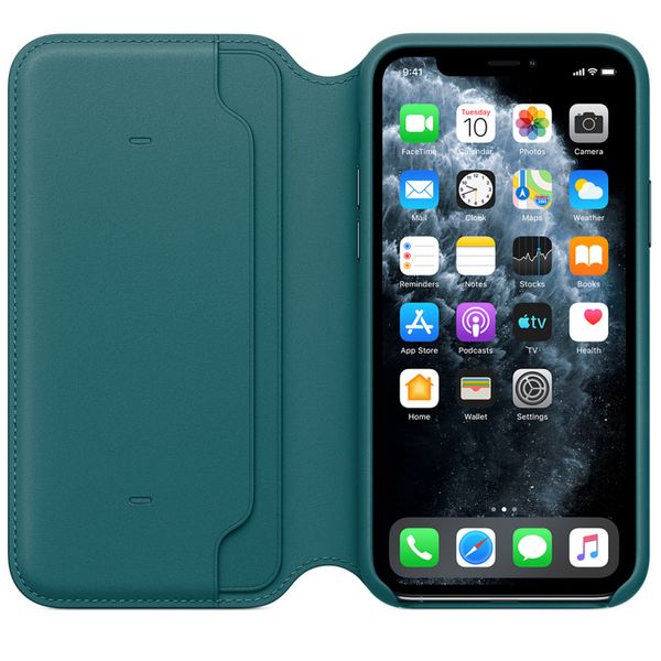 Apple Leather Folio Bookcase Apple iPhone 11 Pro - Peacock