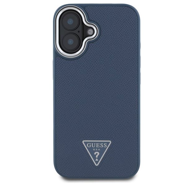 Guess Grained Triangle Case MagSafe Apple iPhone 16 - Blue