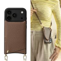 Selencia Nova Telefoonhoes met Koord en Pashouder Apple iPhone 18 Pro Max / 17 Pro Max - Mocha Brown