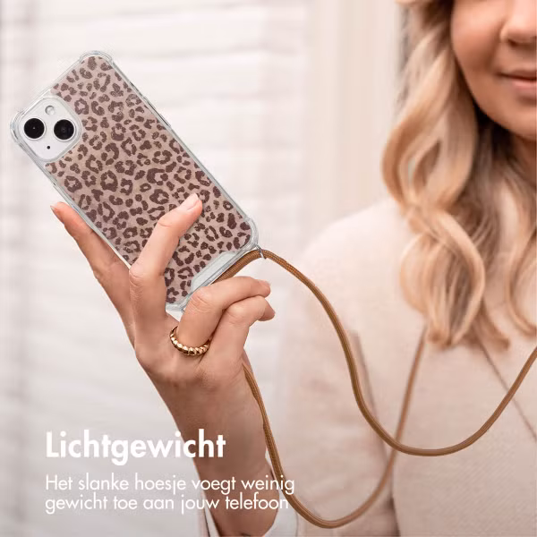 imoshion Design hoesje met koord Apple iPhone 13 - Leopard Mood
