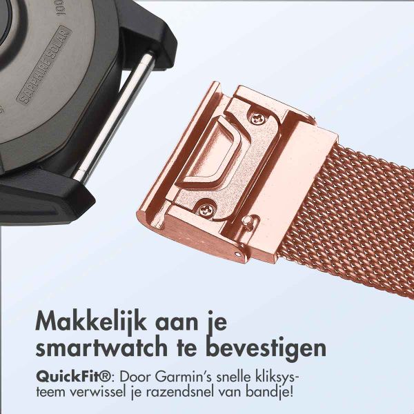 imoshion QuickFit® Milanees bandje  - Garmin 20 mm aansluiting - Maat L/XL - Rose Gold