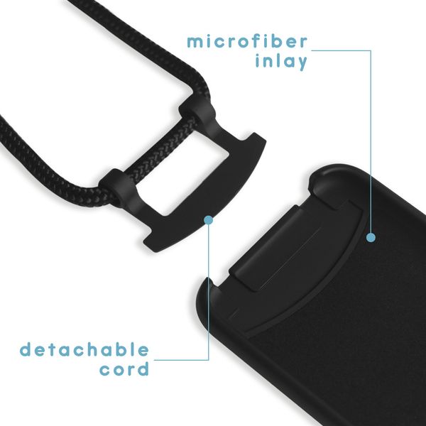 imoshion Color Backcover met afneembaar koord Apple iPhone 12 (Pro) - Zwart